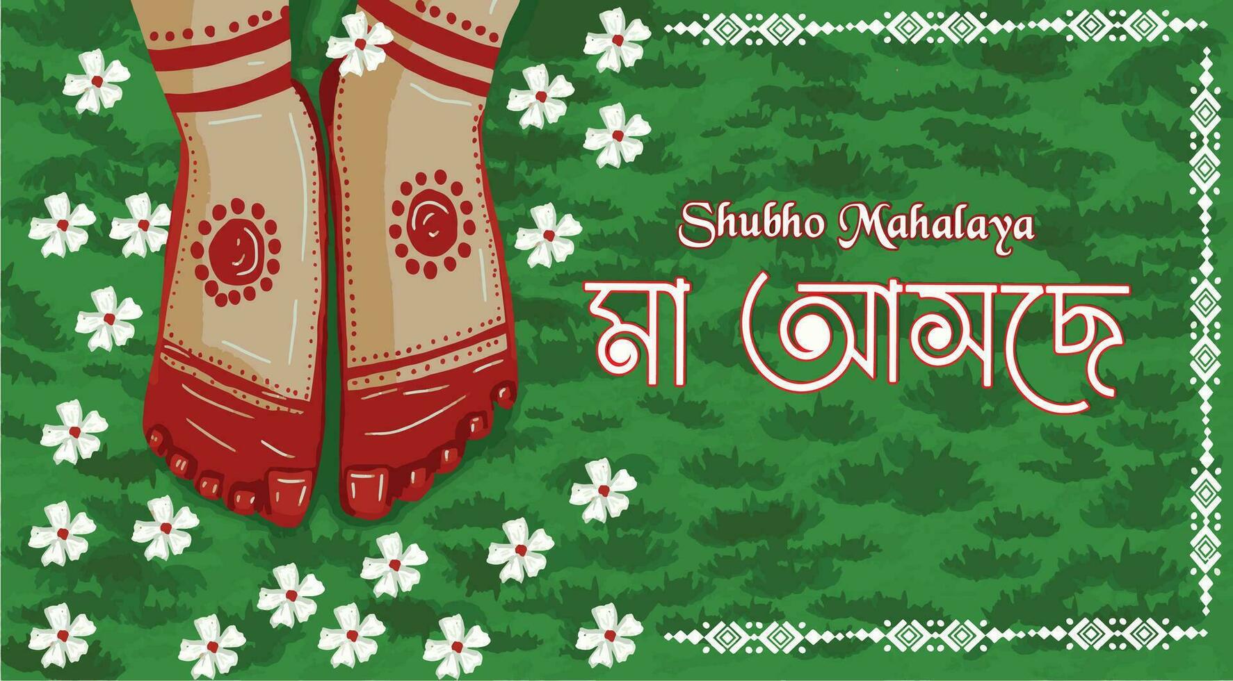 gelukkig mahalaya achtergrond. cultureel vakantie festiviteiten, gelukkig mahalaya poster.dit boeiend illustratie poster vangt de essence van shubho mahalaya, vector