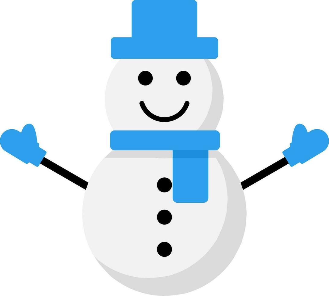 sneeuwman icoon vector voor winter evenement. sneeuwman met hoed en sjaal in verkoudheid seizoen. sneeuwman ontwerp net zo een icoon, symbool, winter of Kerstmis decoratie