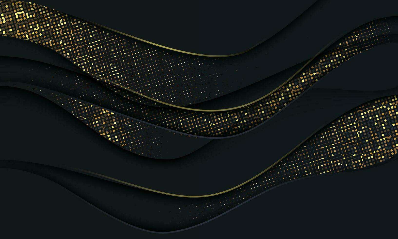 abstract grijs goud schitteren licht zwart schaduw kromme ontwerp modern luxe futuristische achtergrond vector