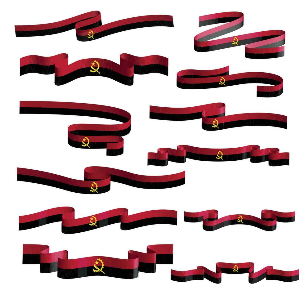 Angola lint vlag vector element bundel reeks