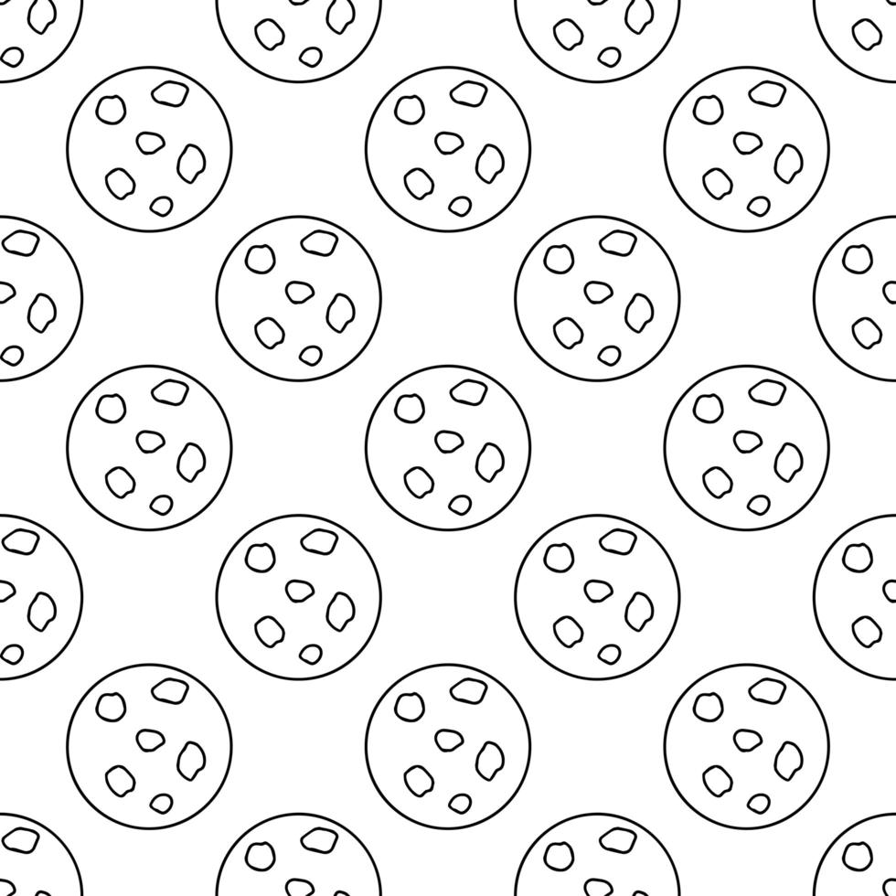 naadloze patroon gemaakt van doodle volle maan. geïsoleerd op wit vector