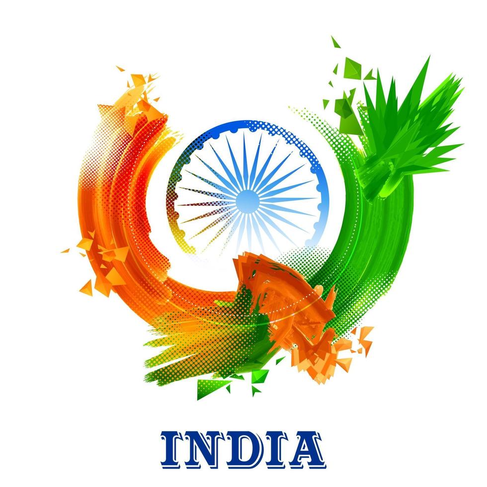 driekleurige Indiase vlag voor gelukkige onafhankelijkheidsdag van india vector