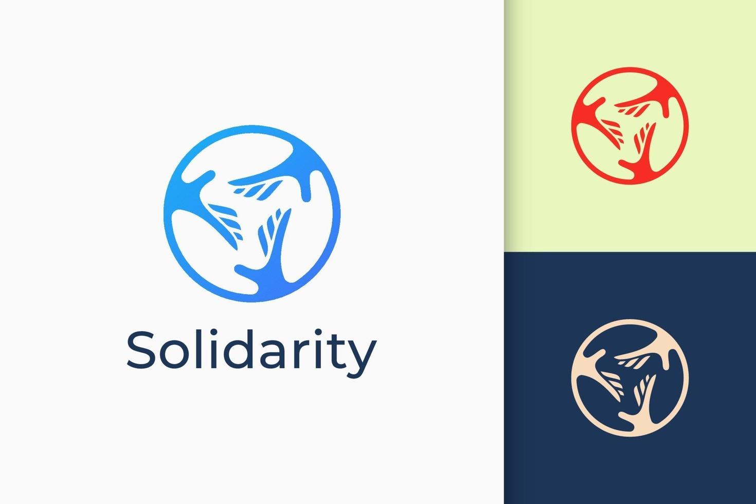 solidariteits- of liefdadigheidslogo in eenvoudig en modern vector