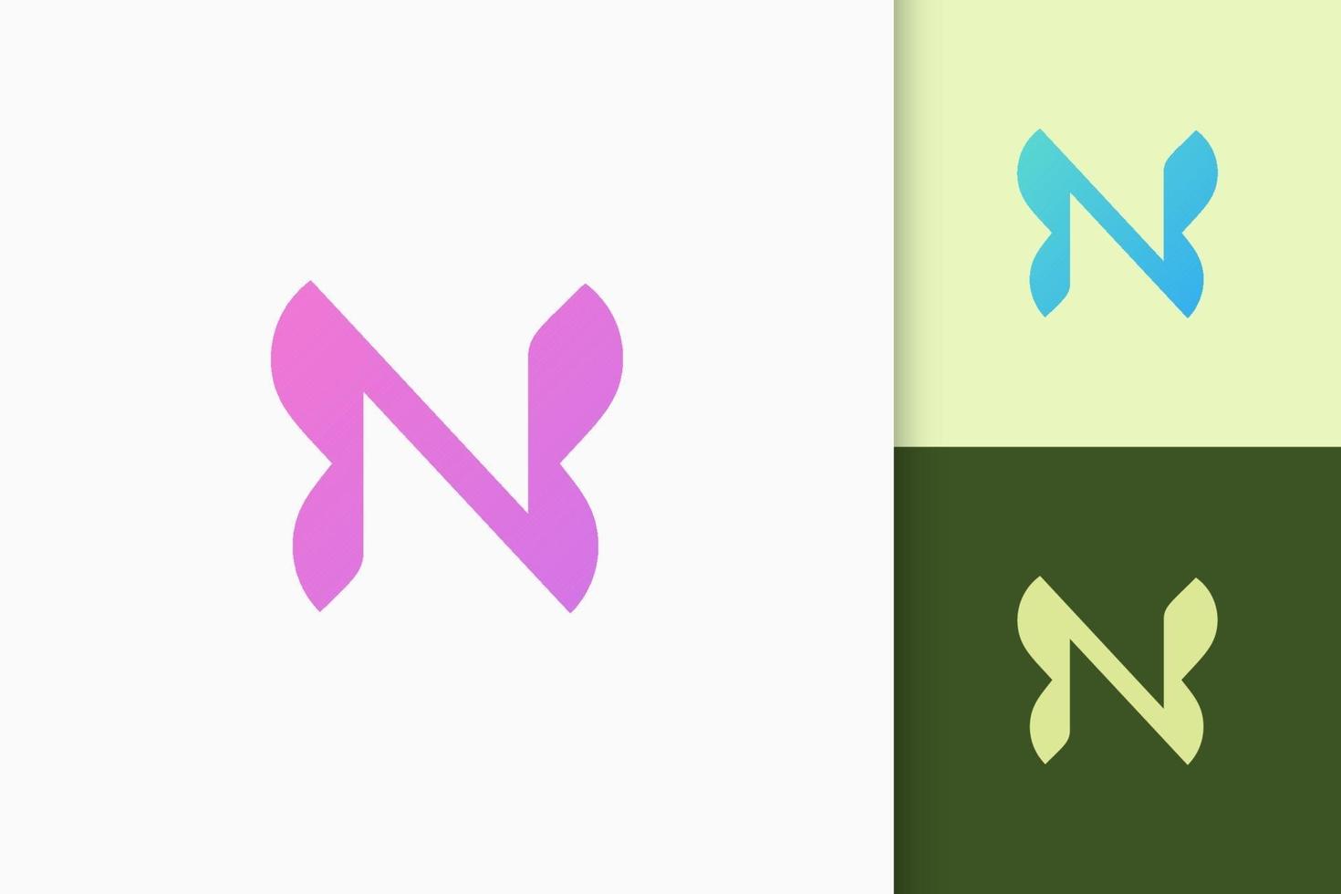 letter n initialen logo in eenvoudig en modern vector