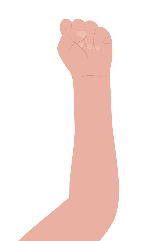 vrouw hand- gebalde in een vuist. vector vlak modern illustratie.