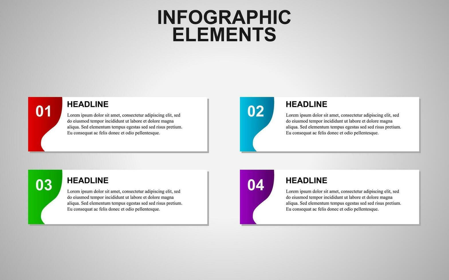 infographic sjabloon ontwerp met 4 stappen. infographic ontwerp voor presentaties, spandoeken, infografieken en posters vector