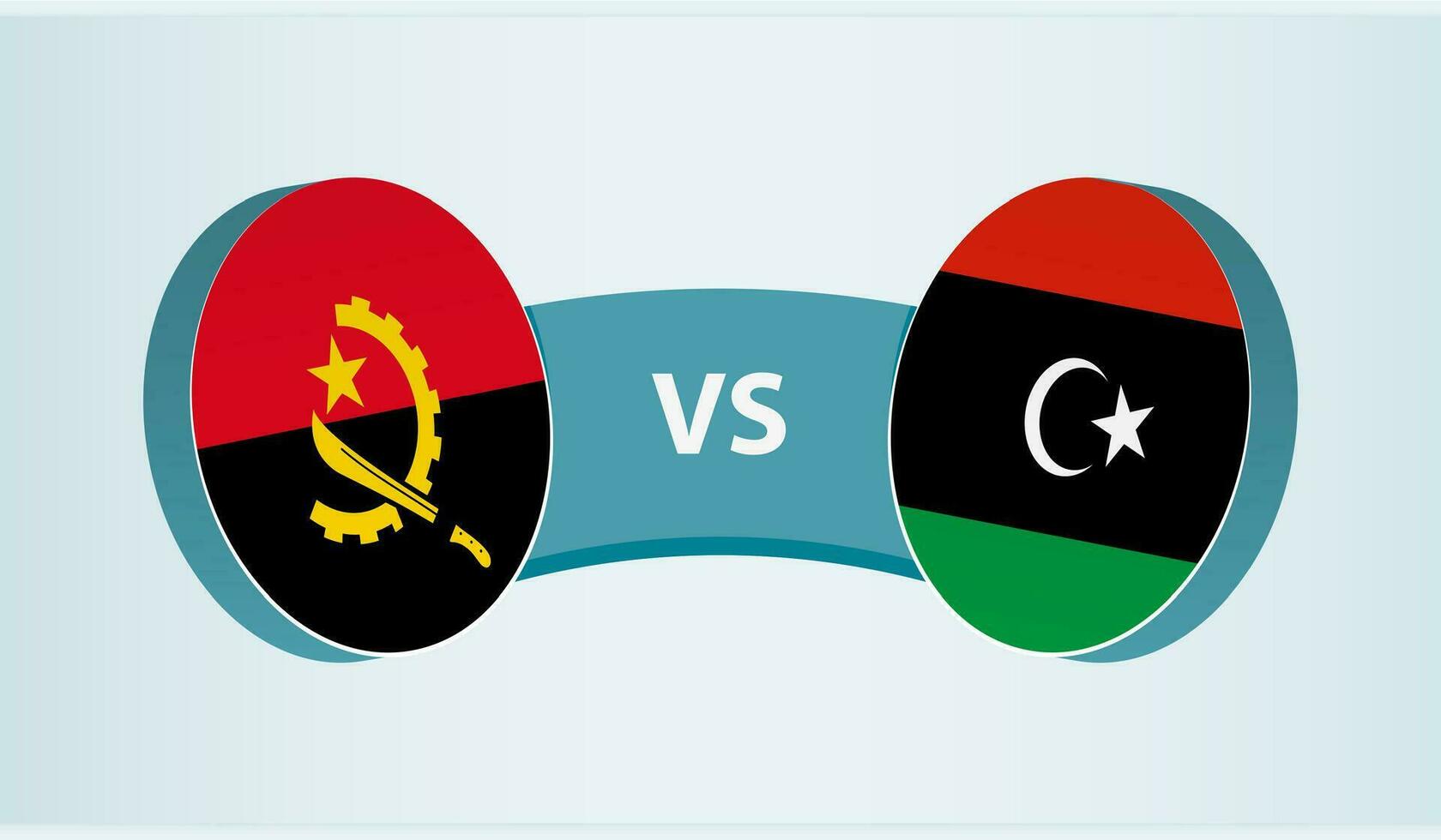 Angola versus Libië, team sport- wedstrijd concept. vector