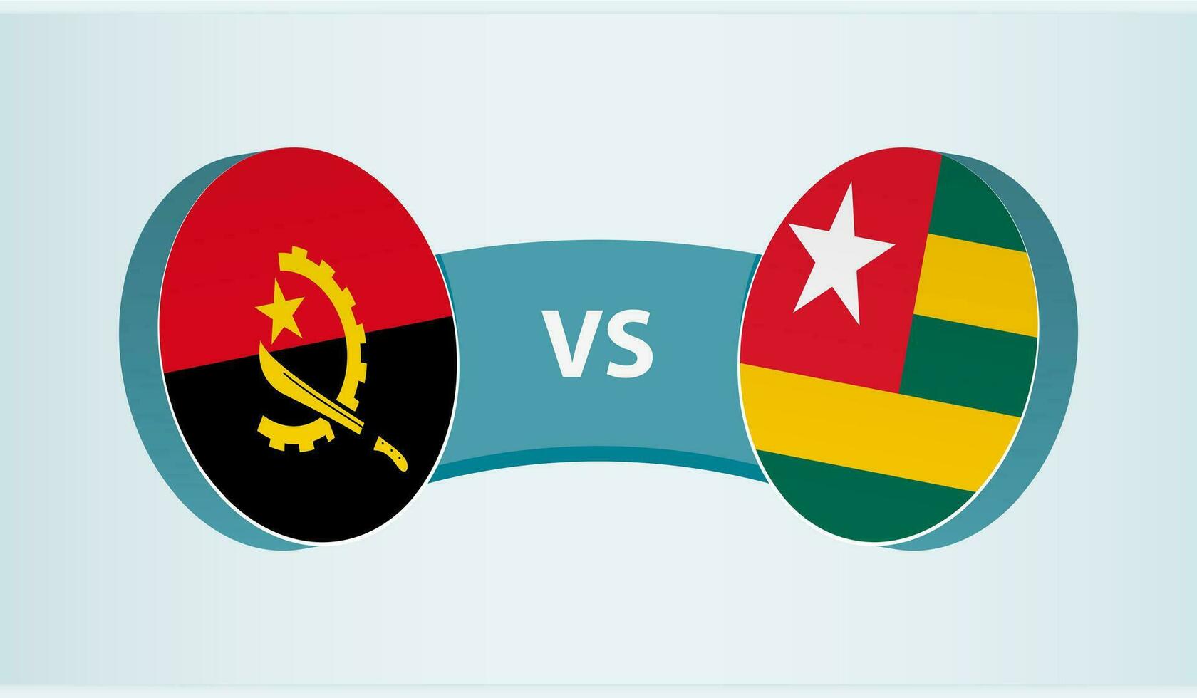 Angola versus gaan, team sport- wedstrijd concept. vector