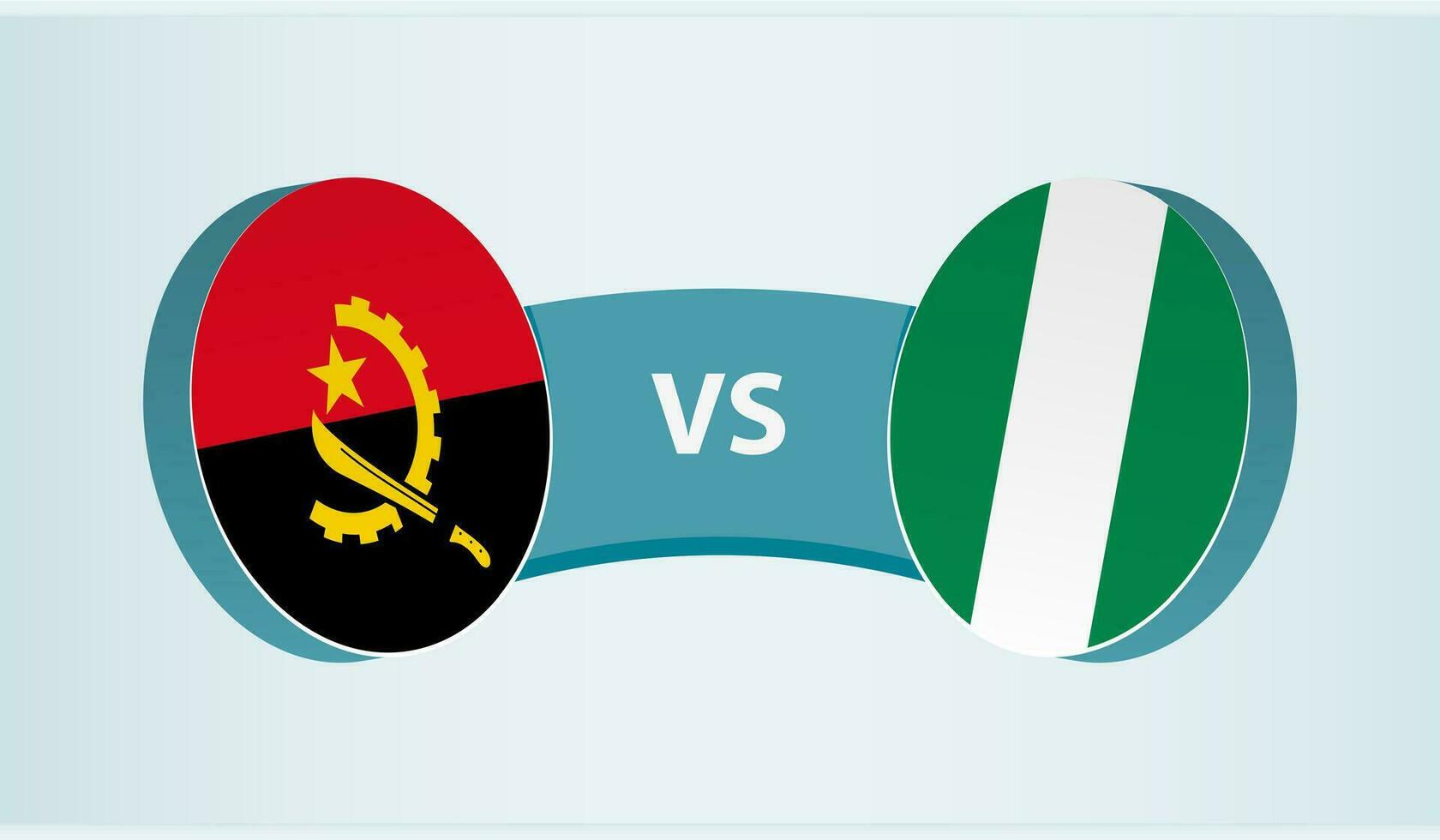 Angola versus nigeria, team sport- wedstrijd concept. vector