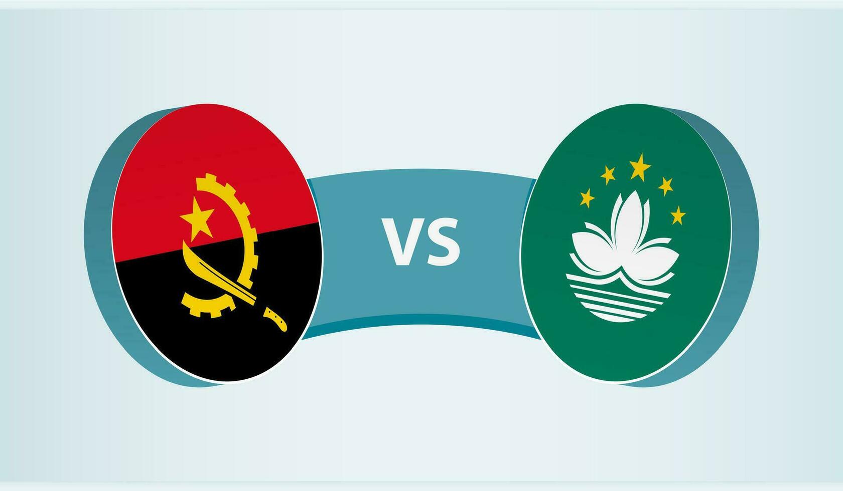 Angola versus macao, team sport- wedstrijd concept. vector