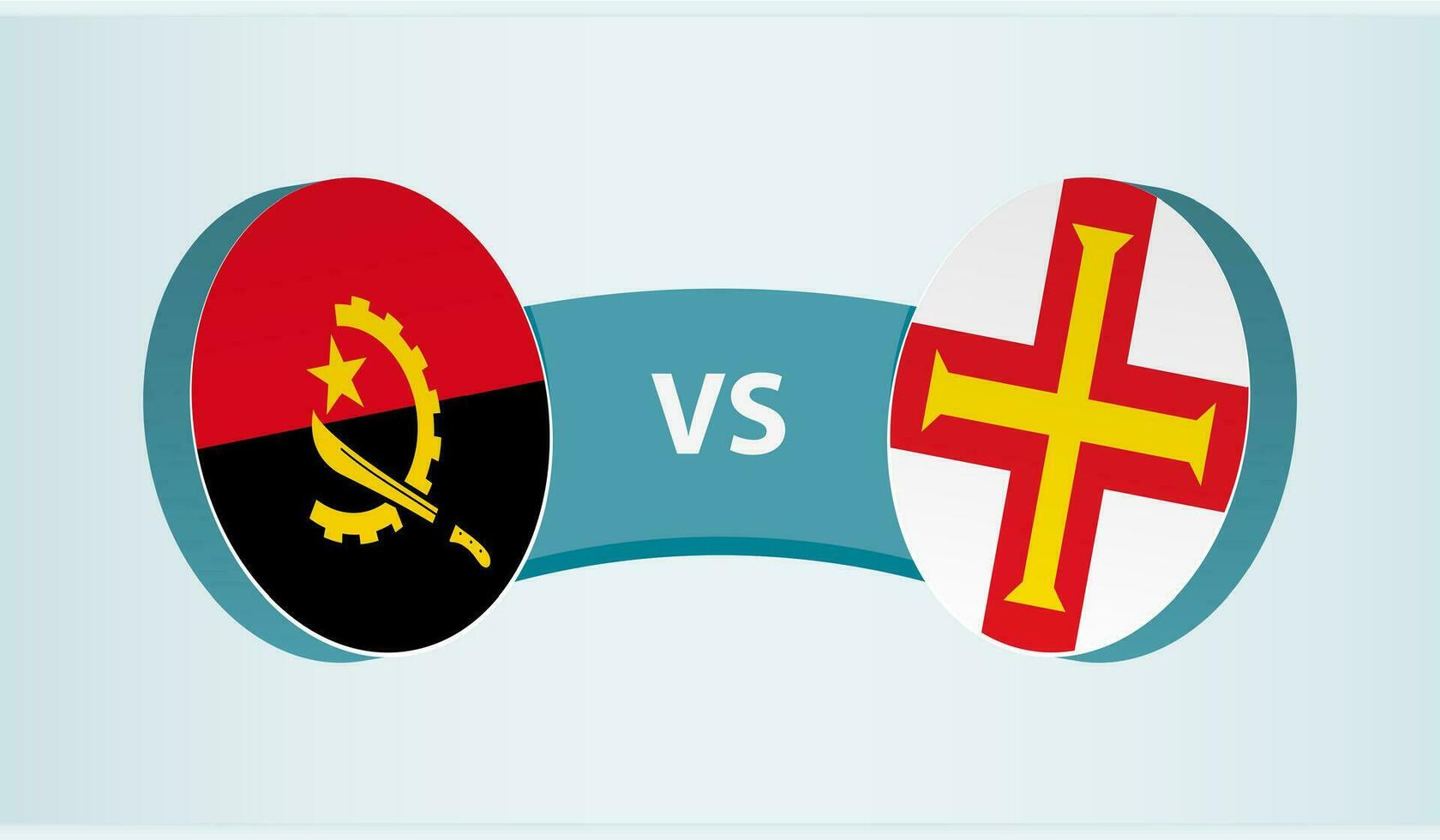 Angola versus guernsey, team sport- wedstrijd concept. vector