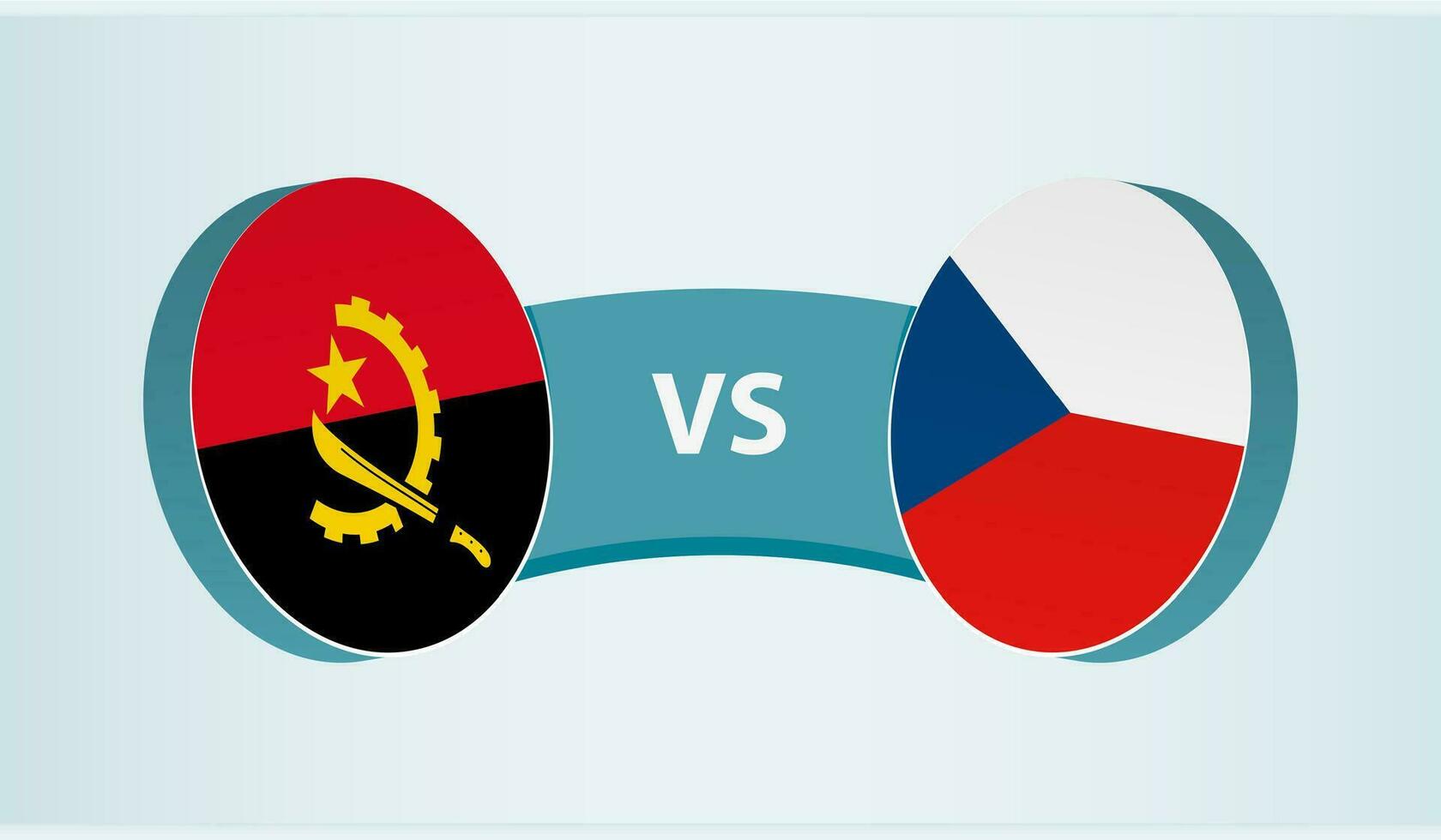 Angola versus Tsjechisch republiek, team sport- wedstrijd concept. vector