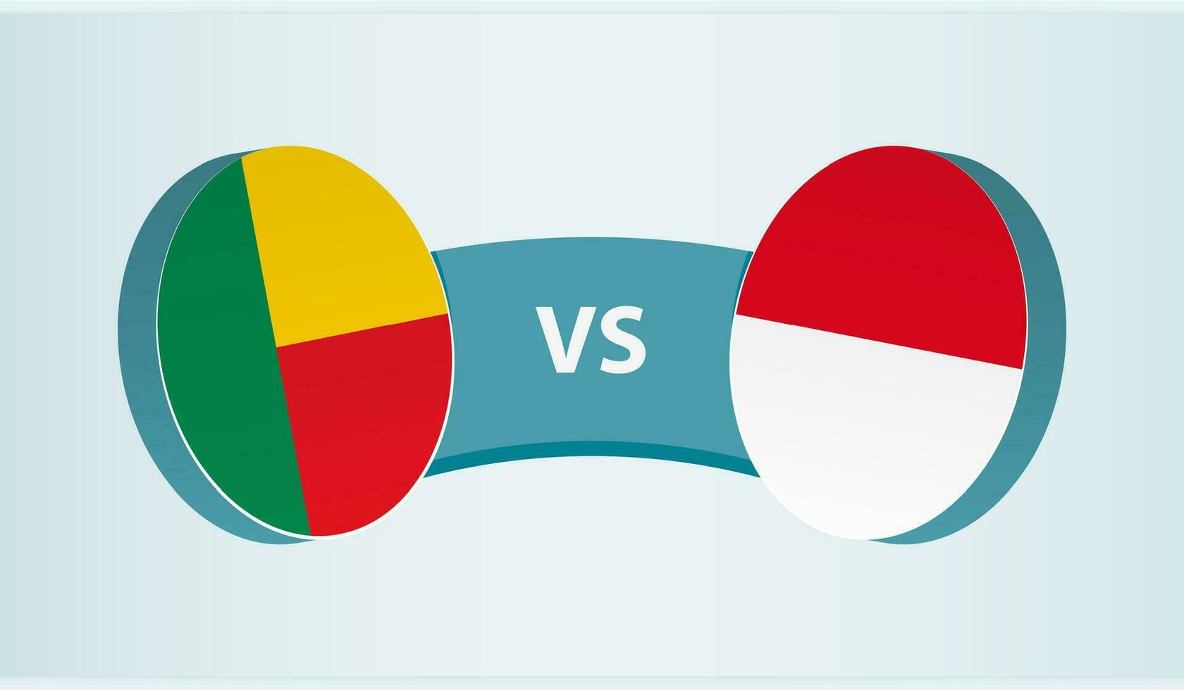 Benin versus Indonesië, team sport- wedstrijd concept. vector