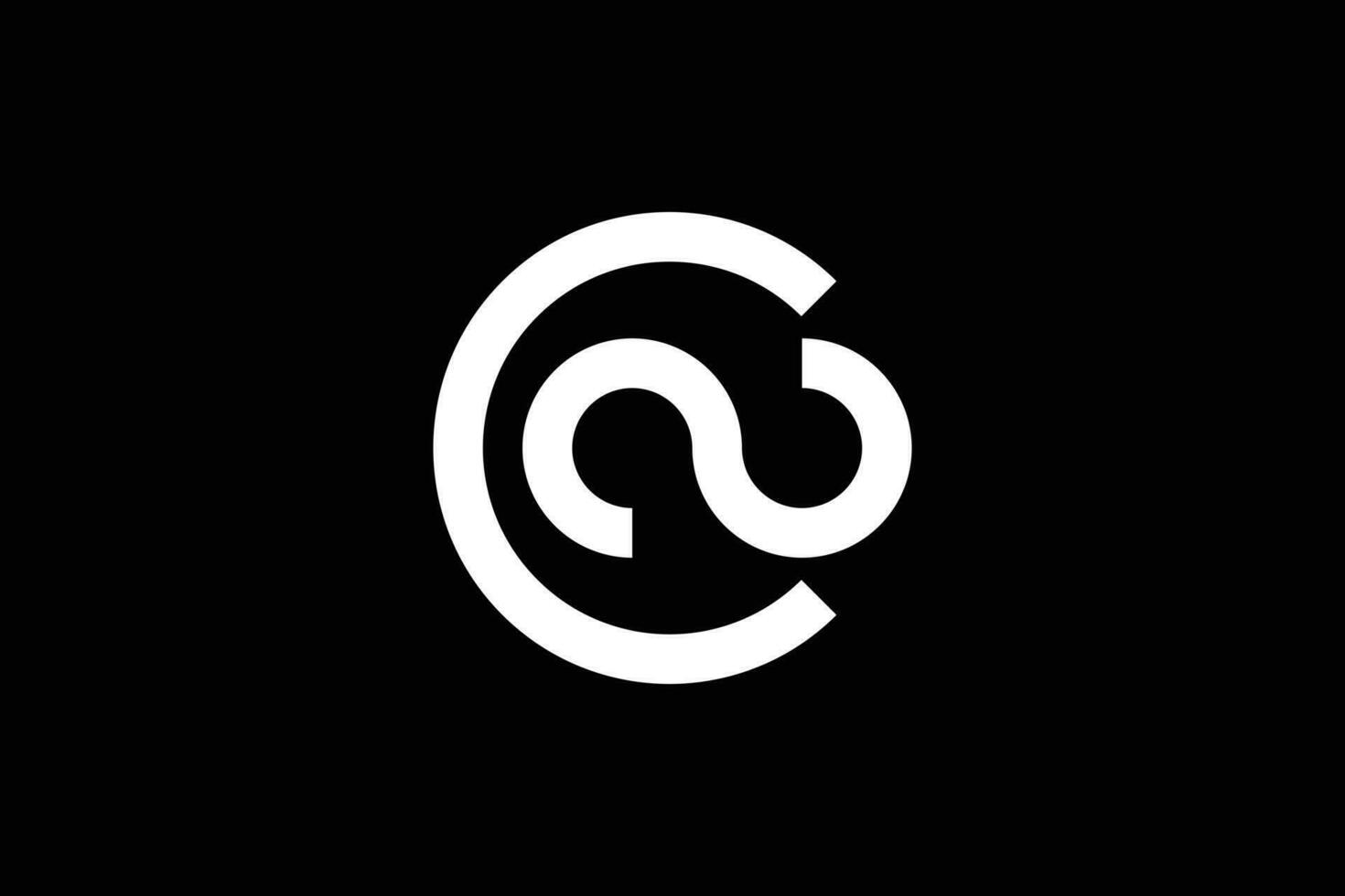 brief c s of c n logo ontwerp vector