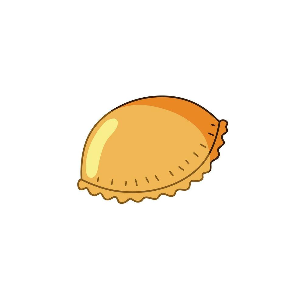 empanada gebakje. gebakken voedsel bakkerij. tekenfilm Mexicaans bakkerij deeg. eigengemaakt Argentijns taco brood. vector