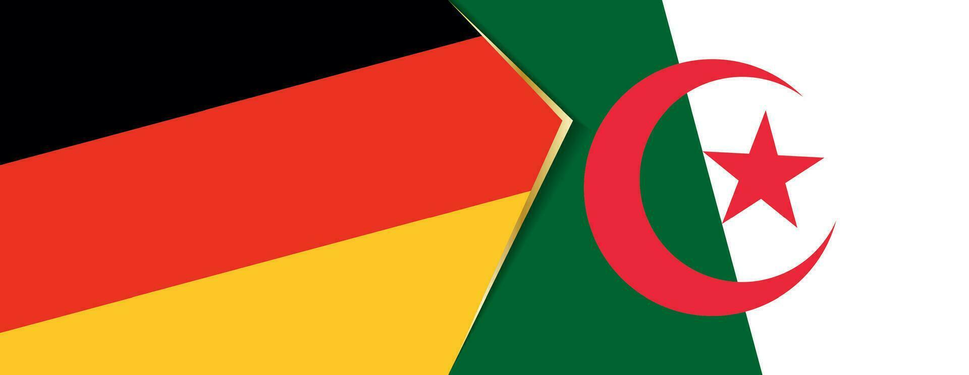 Duitsland en Algerije vlaggen, twee vector vlaggen.