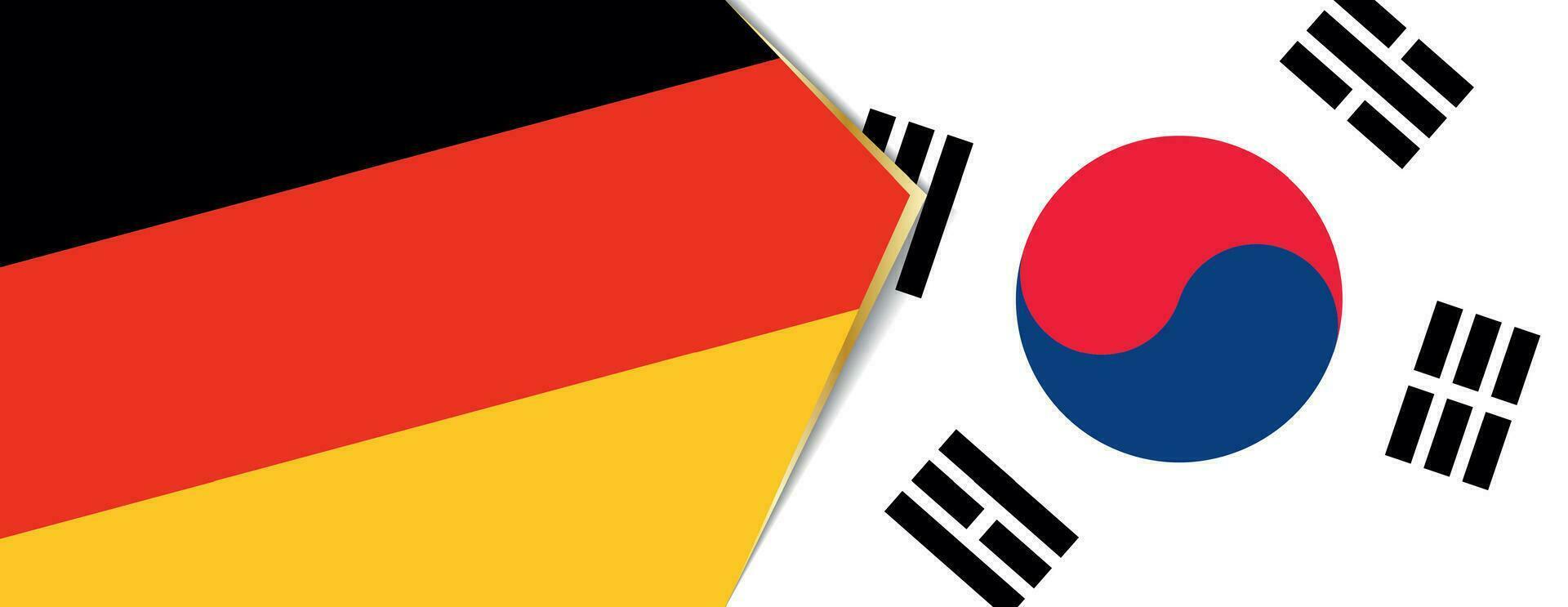 Duitsland en zuiden Korea vlaggen, twee vector vlaggen.