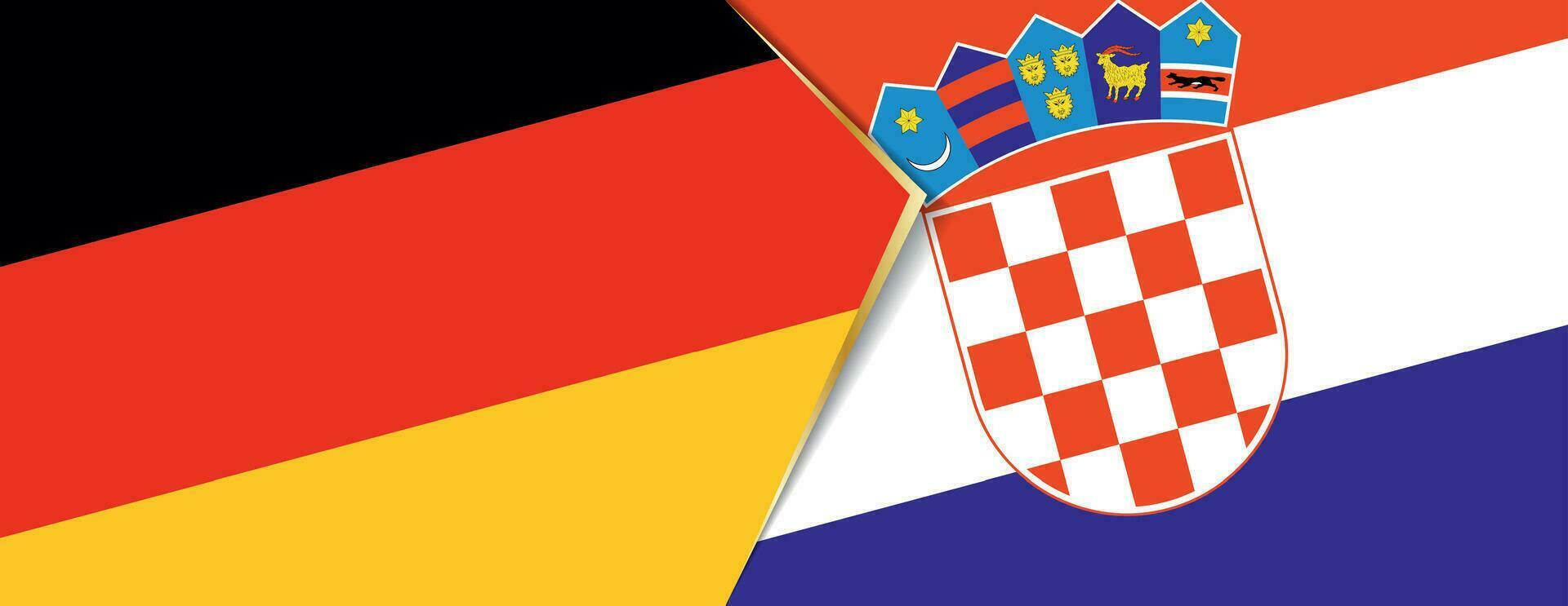 Duitsland en Kroatië vlaggen, twee vector vlaggen