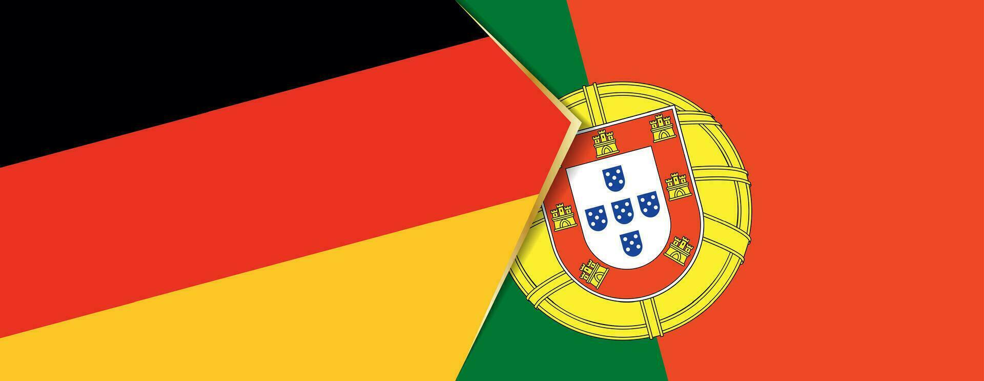 Duitsland en Portugal vlaggen, twee vector vlaggen