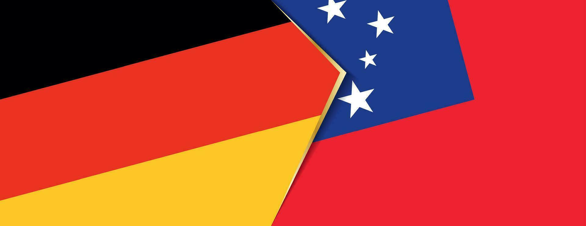 Duitsland en Samoa vlaggen, twee vector vlaggen.