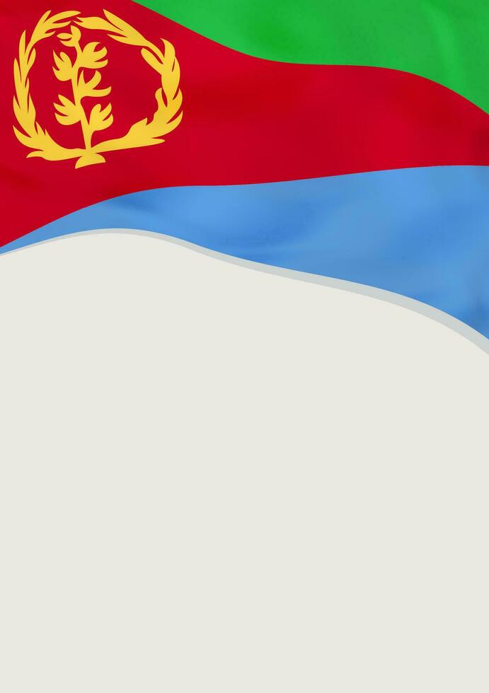 brochure ontwerp met vlag van eritrea. vector sjabloon.