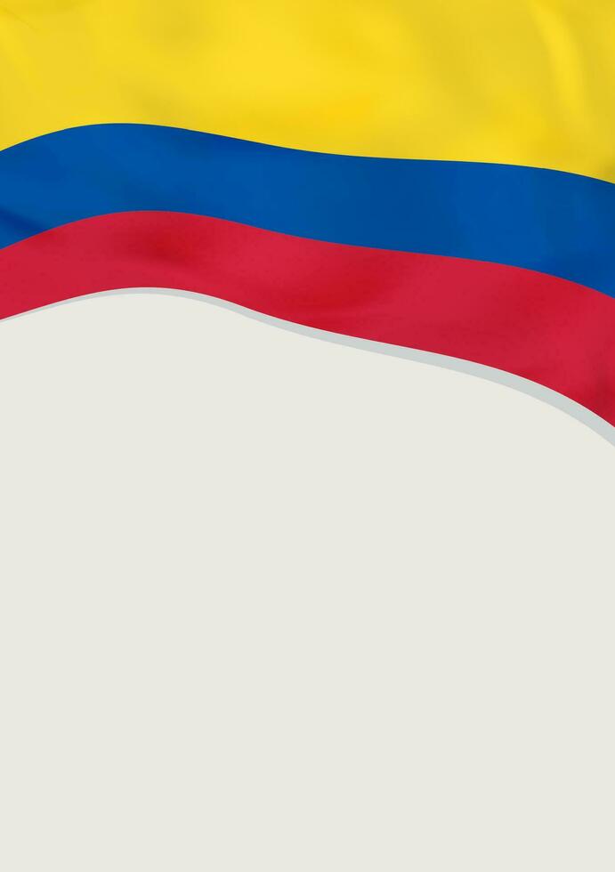 brochure ontwerp met vlag van Colombia. vector sjabloon.