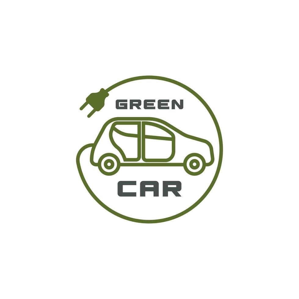 elektrisch auto hernieuwbaar groen energie symbool icoon illustratie vector