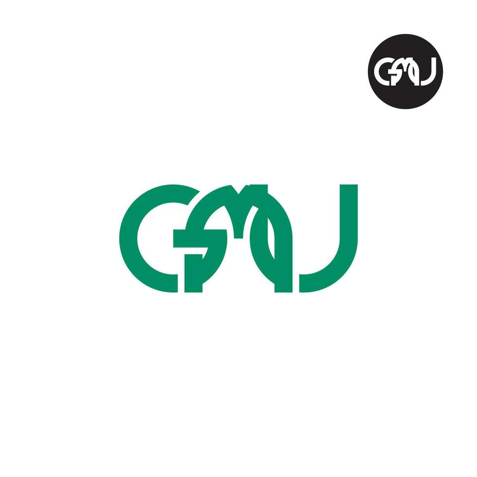 brief gmu monogram logo ontwerp vector