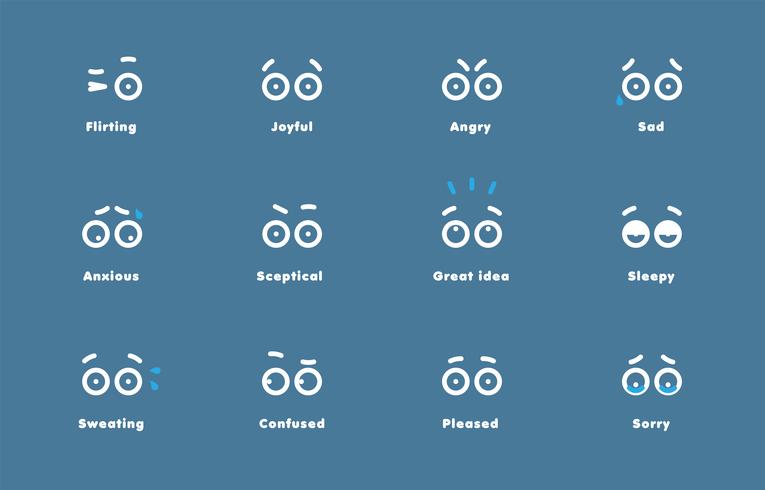 Eenvoudige emoticons voor web, vector