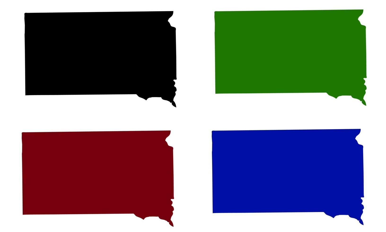 Zuid-Dakota landkaart silhouet in Amerika vector