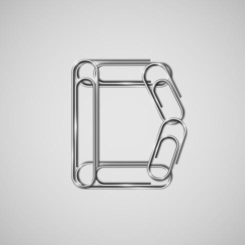 Gekoppelde paperclips vormen een karakter, vector