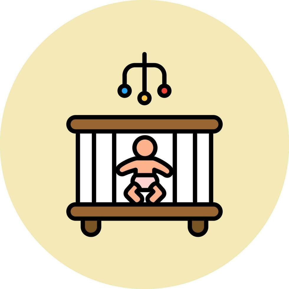 baby bed vector icoon