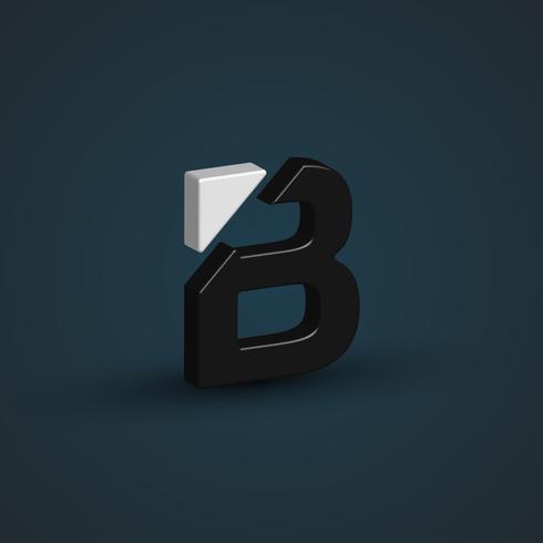 3D-zwart-wit personage uit een lettertype ingesteld, vector illustratie