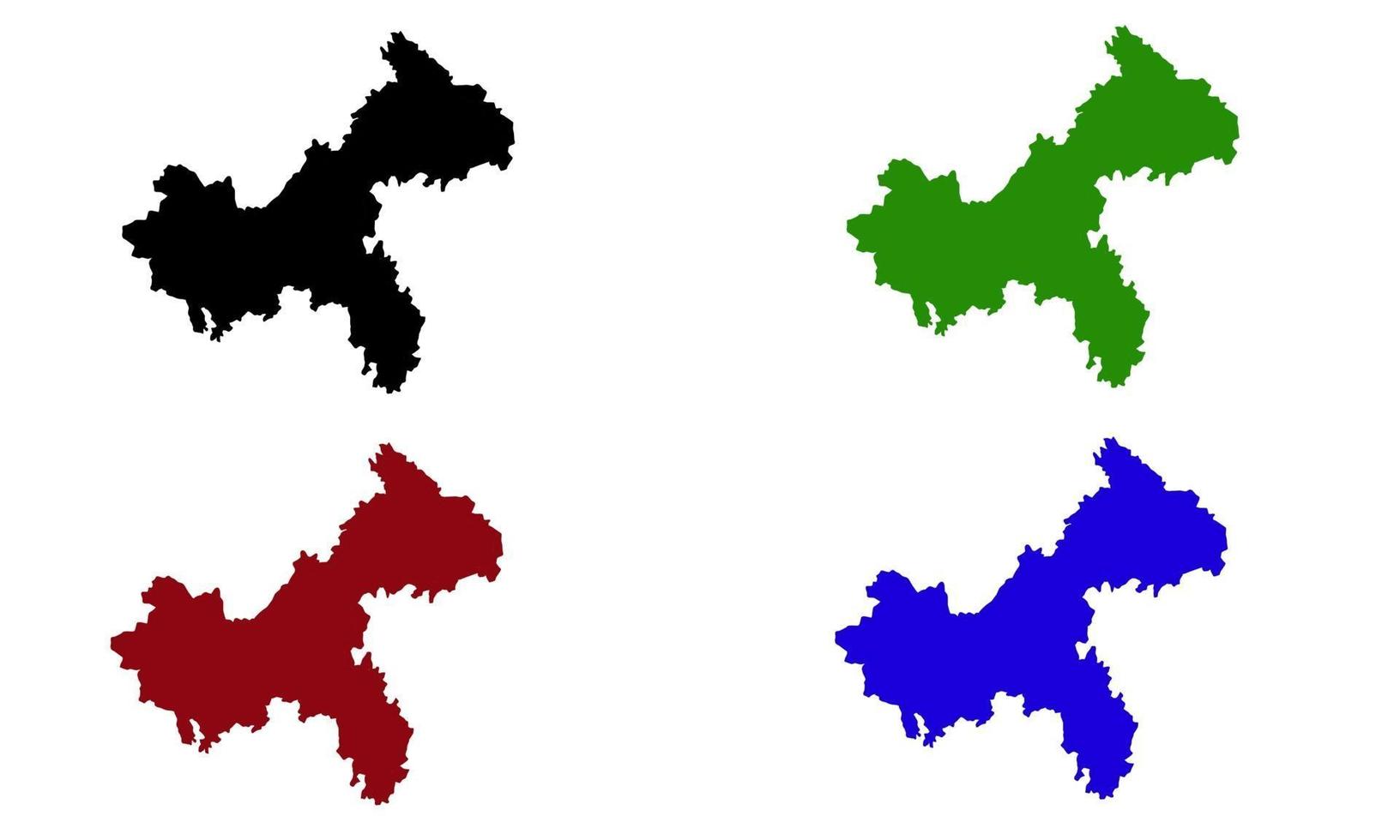 chongqing stadsplattegrond silhouet in china vector