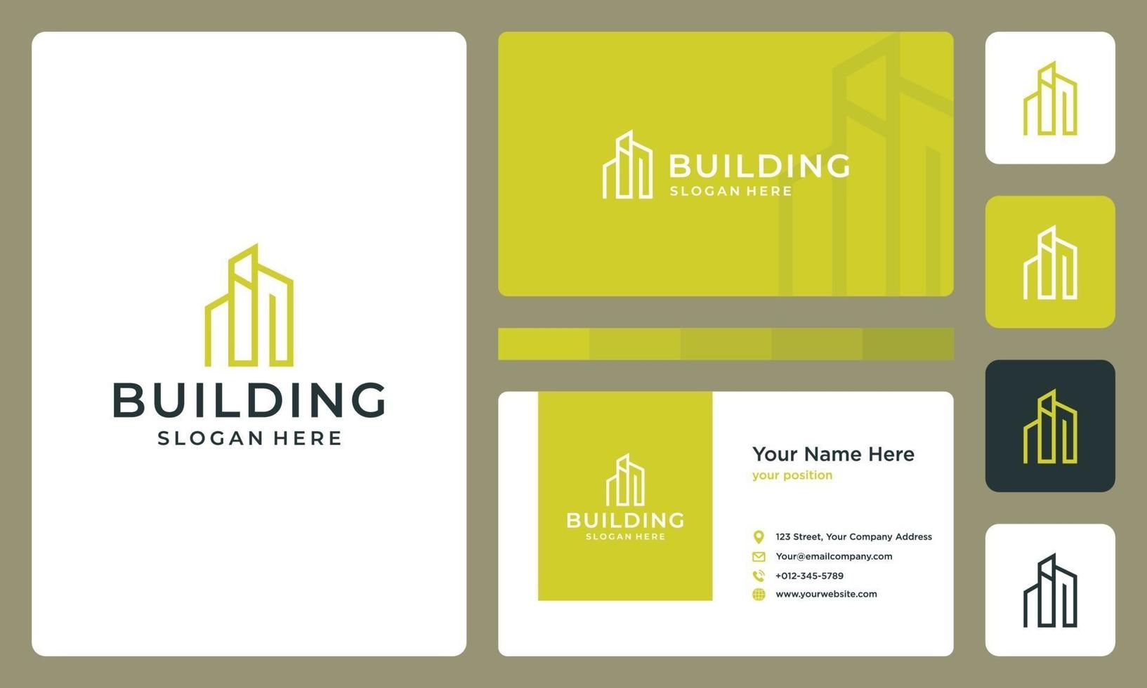 architectonisch gebouw logo. visitekaartje ontwerp. vector
