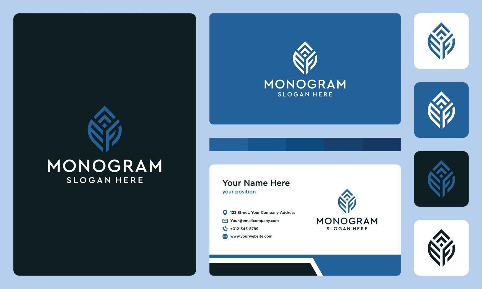 eerste en groei brief monogram logo. vectorpremie. vector