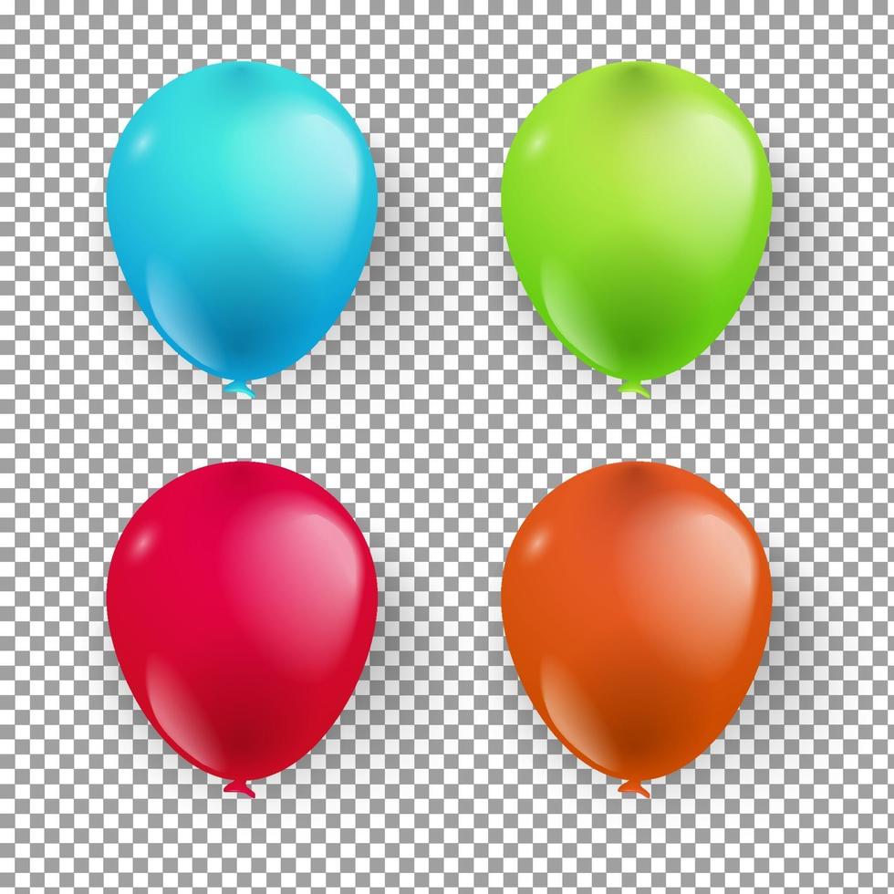 realistische ballon 3d verjaardagsfeestje element instellen vectorillustratie vector