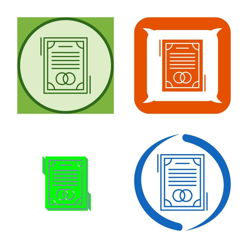 bruiloft contract vector icon