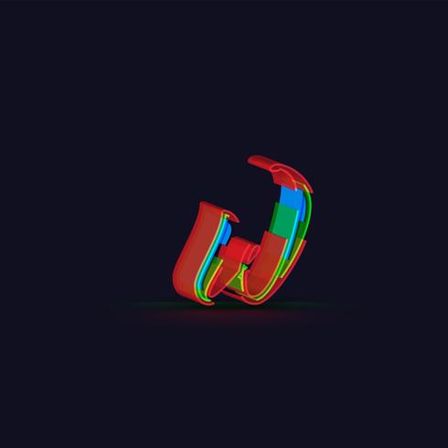 3D kleurrijk karakter van een fontset, vector