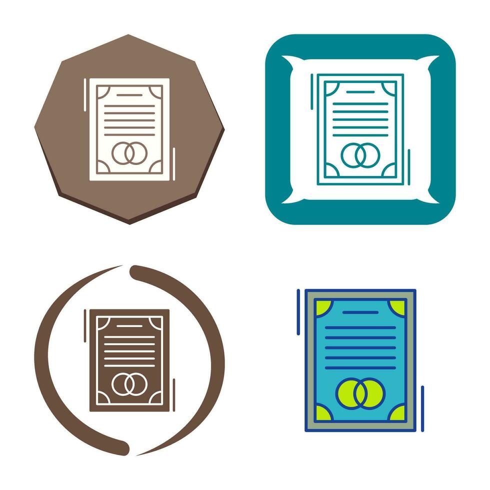 bruiloft contract vector icon