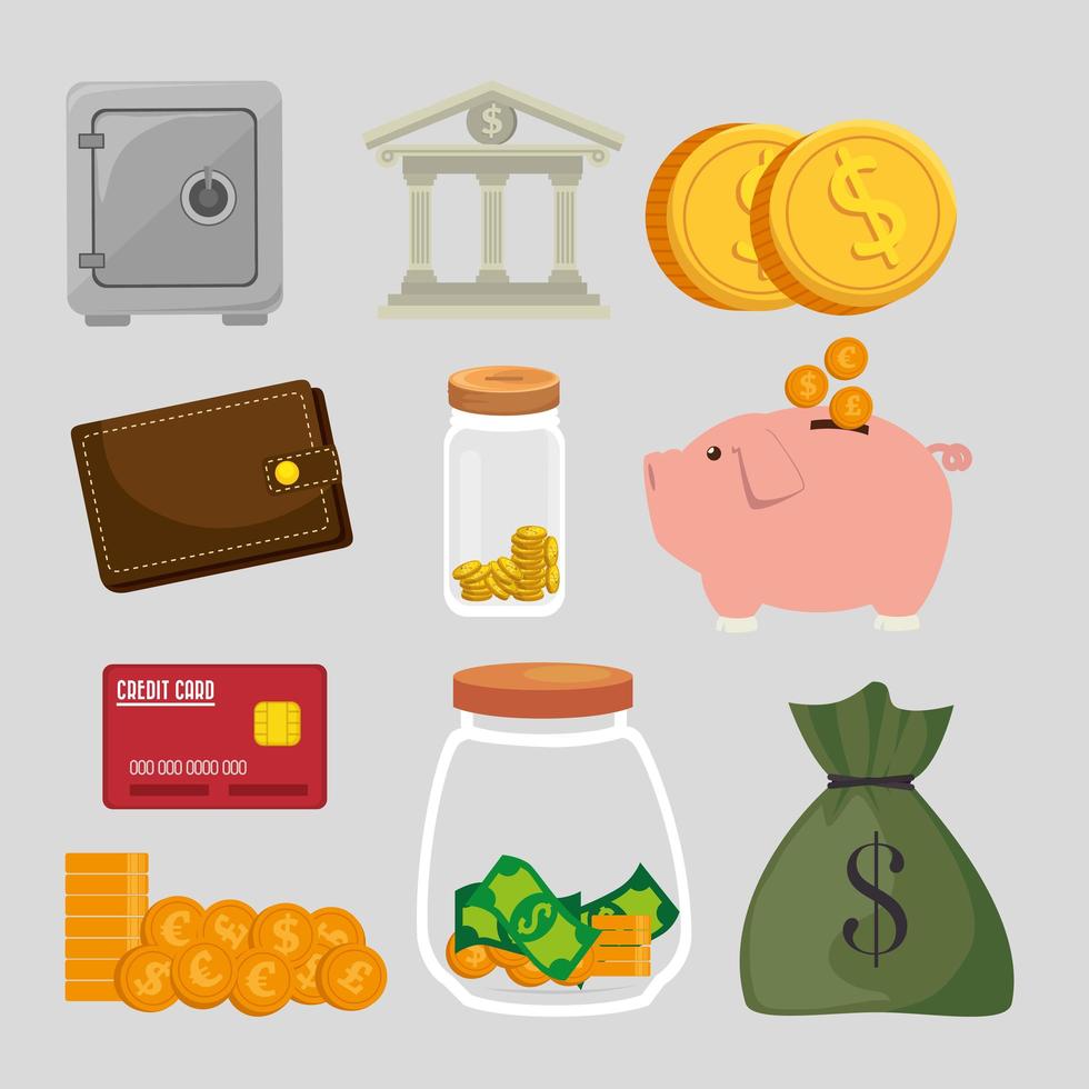 bundel van financiële set pictogrammen vector