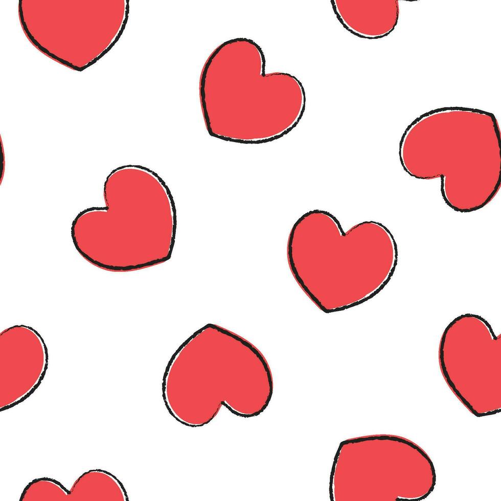naadloos patroon met harten. afdrukken voor Valentijnsdag dag. abstract gemakkelijk vector grafiek.
