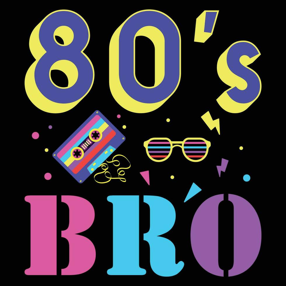 deze is mijn 80s bro t-shirt 80's 90's partij tee t-shirt vector