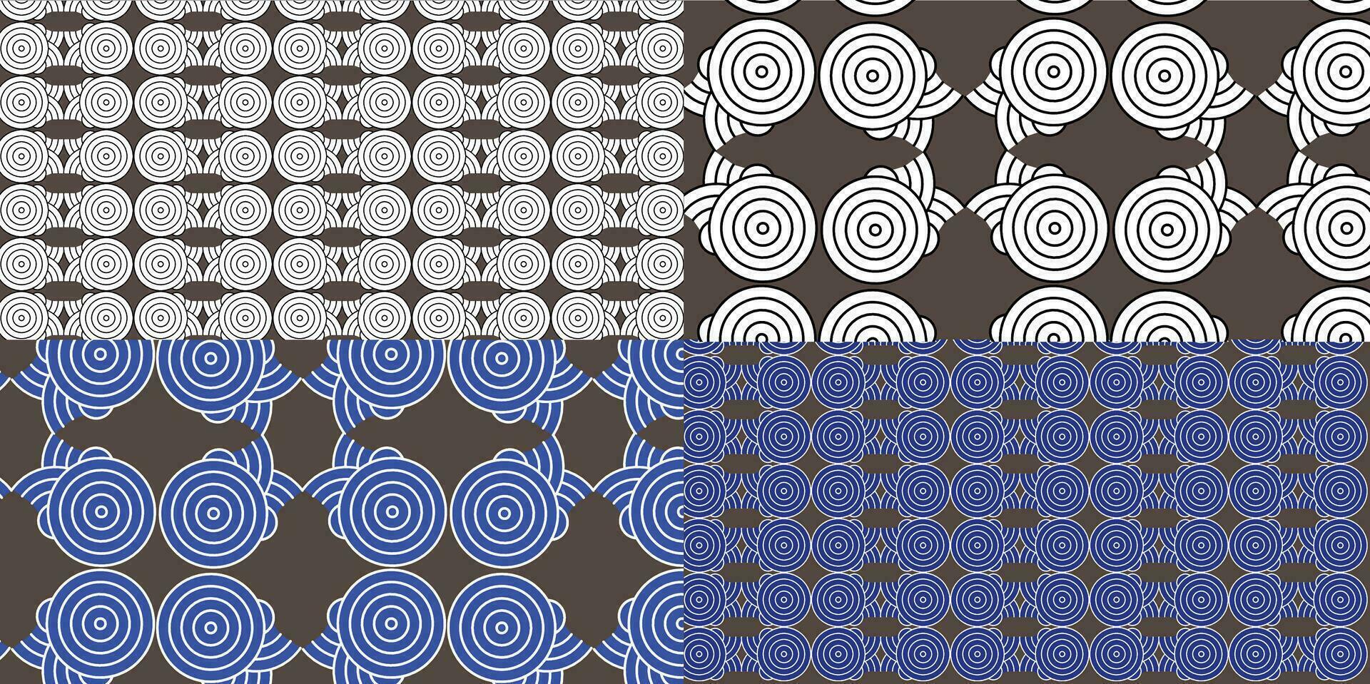 reeks van vector blauw en wit meetkundig patronen