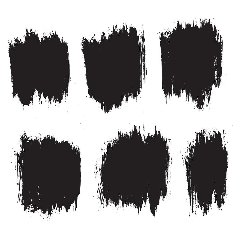 inkt grunge zwart borstel beroerte sjabloon reeks vector