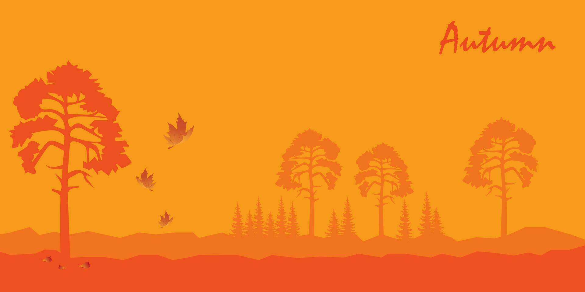 landschap illustratie ontwerp met een herfst thema vector