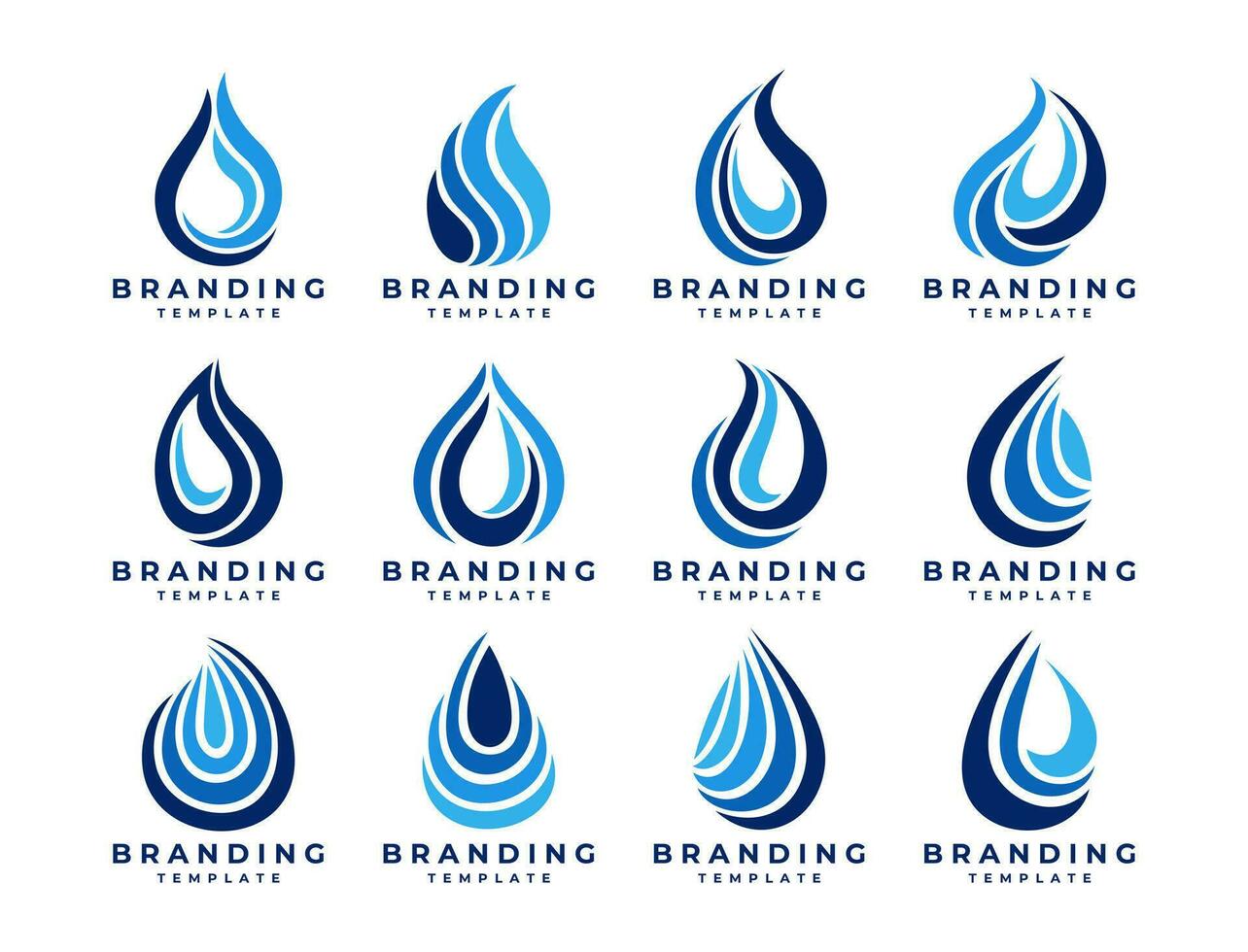 kleurrijk swoosh lijn olie vloeistof water laten vallen logo ontwerp reeks vector