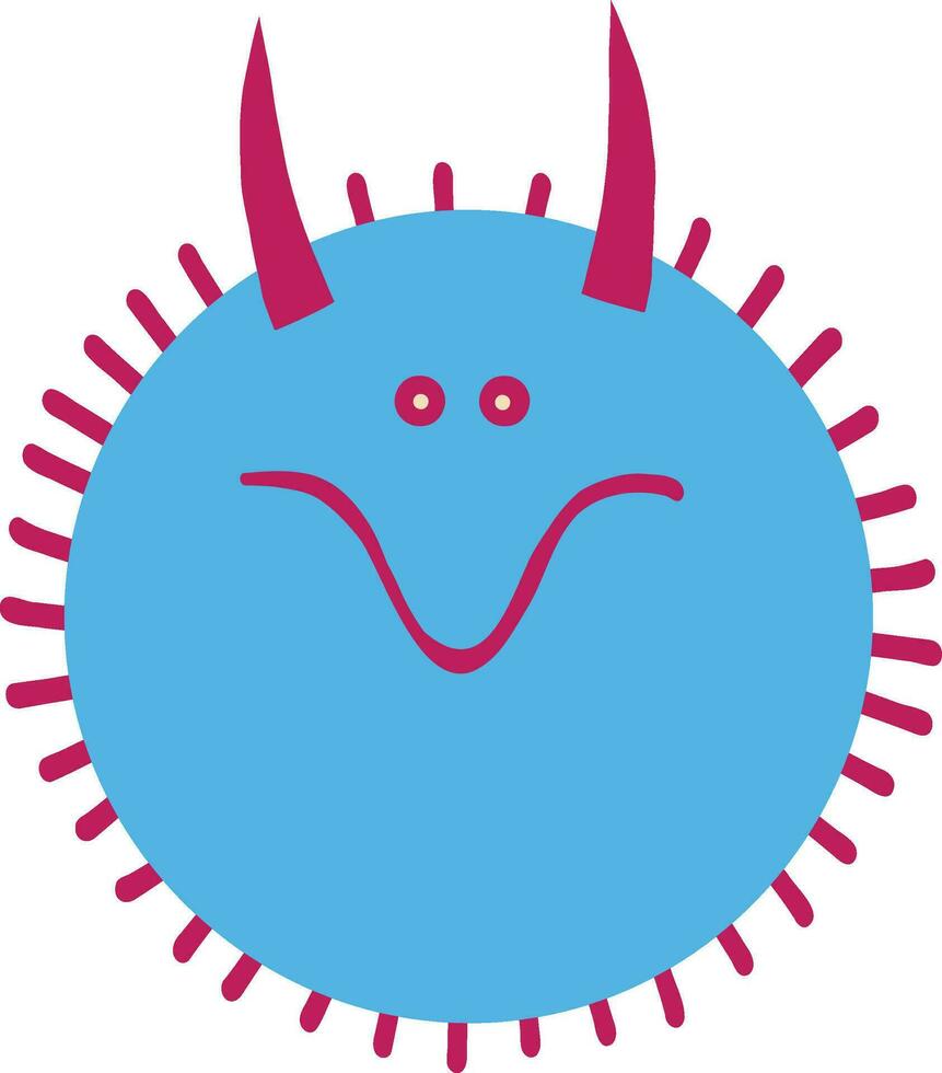 grappig eng ruig demon. illustratie in een modern kinderachtig hand getekend stijl vector