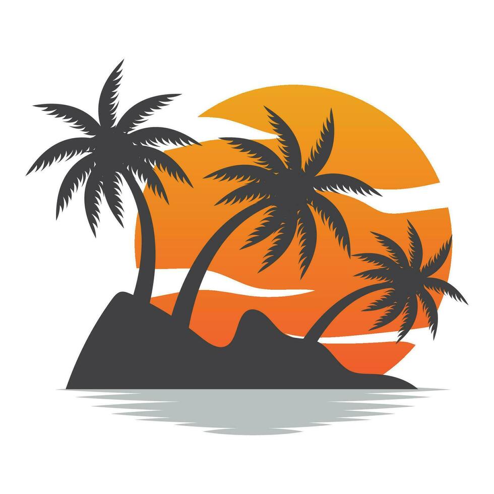 kokosnoot boom logo ontwerp, strand fabriek vector, palm boom zomer, illustratie sjabloon vector