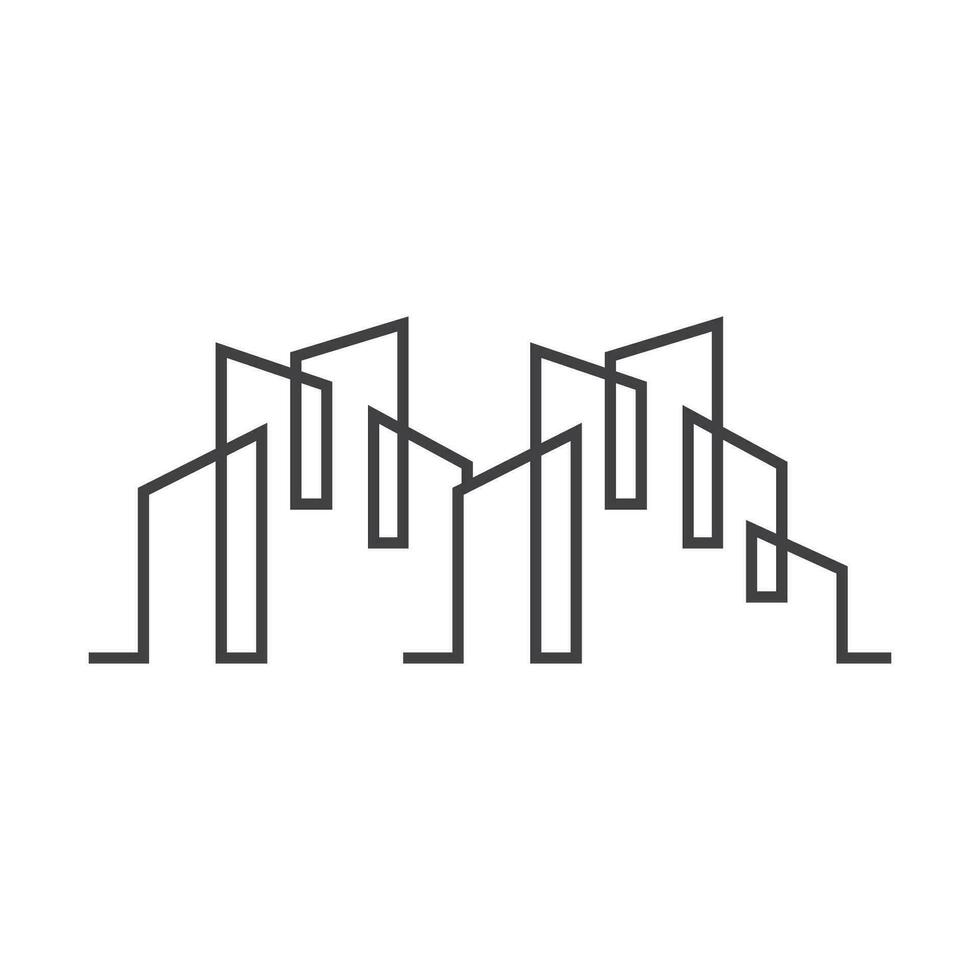 appartement gebouw logo, modern ontwerp stijl lijn vector symbool illustratie sjabloon